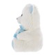 3A Fur Teddy Bear For Kids - White & Light Blue 8153-20 3A Fur Teddy Bear For Kids - White & Light Blue 8153-20
