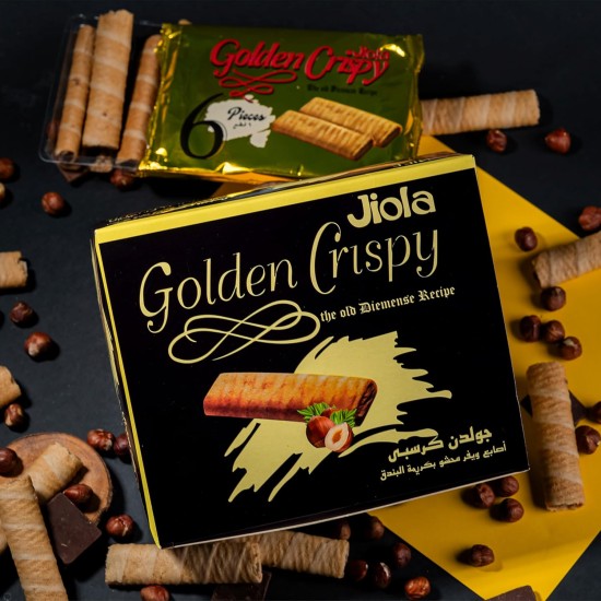Abu Auf Golden crisby Wefar Stuffed With hazelnuts cream 6 Pieces Abu Auf Golden crisby Wefar Stuffed With hazelnuts cream 6 Pieces