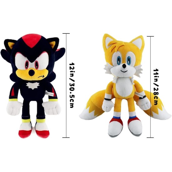 EsNcFox 2Pcs Sonic Plush Toy,Plush Sonic The 2 The Movie,Sonic Stuffed Animals,Knuckles Shadow Tails Plushies Doll Toys Gifts for Boys and Girls EsNcFox 2Pcs Sonic Plush Toy,Plush Sonic The 2 The Movie,Sonic Stuffed Animals,Knuckles Shadow Tails Plushies Doll Toys Gifts for Boys and Girls