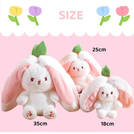 KOWAKA Strawberry Bunny Transformed into Little Rabbit Fruit Doll Plush Toy Carrot Rabbit Plush Doll Girl Kids Birthday Present (Carrot Rabbit, 35cm) KOWAKA Strawberry Bunny Transformed into Little Rabbit Fruit Doll Plush Toy Carrot Rabbit Plush Doll Girl Kids Birthday Present (Carrot Rabbit, 35cm)
