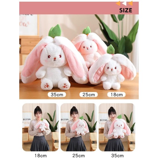 KOWAKA Strawberry Bunny Transformed into Little Rabbit Fruit Doll Plush Toy Carrot Rabbit Plush Doll Girl Kids Birthday Present (Carrot Rabbit, 35cm) KOWAKA Strawberry Bunny Transformed into Little Rabbit Fruit Doll Plush Toy Carrot Rabbit Plush Doll Girl Kids Birthday Present (Carrot Rabbit, 35cm)