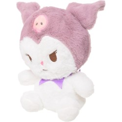 Teddy Bear With Fiber Filling For Kids 17x23cm - White and Mauve M27