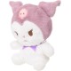 Teddy Bear With Fiber Filling For Kids 17x23cm - White and Mauve M27 Teddy Bear With Fiber Filling For Kids 17x23cm - White and Mauve M27