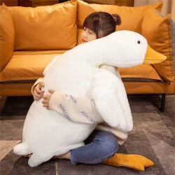 Tiowo Giant White Goose Stuffed Animal Huge Duck Soft Toys Cuddly Plush Toys Big Long Swan Doll Kids Plush Pillow Sleeping Hugging Bolster Pillow Cushion for Bed Sofa Floor (White,160cm/63inch)