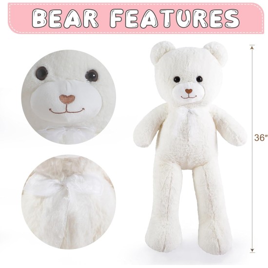 ZGXIONG Giant Teddy Bear Valentines Day Stuffed Animals for Girls 3 Feet Large Stuffed Animals Big Teddy Bear with Heart Plush Toys Pink Big Stuffed Bear Plush Huge Plushies Birthday Wedding 36 Inch ZGXIONG Giant Teddy Bear Valentines Day Stuffed Animals for Girls 3 Feet Large Stuffed Animals Big Teddy Bear with Heart Plush Toys Pink Big Stuffed Bear Plush Huge Plushies Birthday Wedding 36 Inch