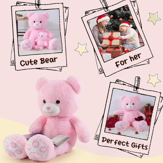 ZGXIONG Giant Teddy Bear Valentines Day Stuffed Animals for Girls 3 Feet Large Stuffed Animals Big Teddy Bear with Heart Plush Toys Pink Big Stuffed Bear Plush Huge Plushies Birthday Wedding 36 Inch ZGXIONG Giant Teddy Bear Valentines Day Stuffed Animals for Girls 3 Feet Large Stuffed Animals Big Teddy Bear with Heart Plush Toys Pink Big Stuffed Bear Plush Huge Plushies Birthday Wedding 36 Inch