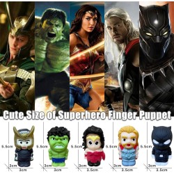 Finger Puppets, 5 Pcs Superhero Figures Finger Puppets Toys Set, Cute Bath Party Favors Easter Eggs Pinata Goodie Bag Fillers for Kids Girls Boys New