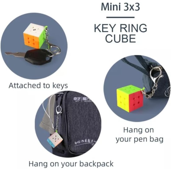 CuberSpeed Qiyi Mini 3x3 Keychain Cube stickerless CuberSpeed Qiyi Mini 3x3 Keychain Cube stickerless