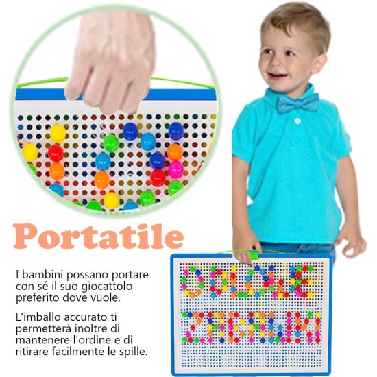 KOKOBOX 296pcs Mosaic Creative Puzzle Toy Block DIY Building Game Colourful Christmas Party Birthday Gift for Girls Boys 3+ Years Educational Toy Creative 3D Coloured Mushroom Nails KOKOBOX 296pcs Mosaic Creative Puzzle Toy Block DIY Building Game Colourful Christmas Party Birthday Gift for Girls Boys 3+ Years Educational Toy Creative 3D Coloured Mushroom Nails