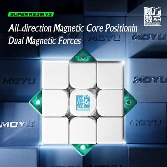 LiangCuber Moyu Super RS3M V2 UV Coated,RS3M 2023 Magnetic Ball Core Speed Cube 3x3,Super RS3M V2 Maglev Ball Core UV Magnetic Cube 2023 Upgraded Ver