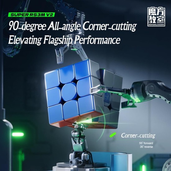 LiangCuber Moyu Super RS3M V2 UV Coated,RS3M 2023 Magnetic Ball Core Speed Cube 3x3,Super RS3M V2 Maglev Ball Core UV Magnetic Cube 2023 Upgraded Ver