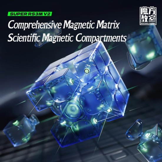 LiangCuber Moyu Super RS3M V2 UV Coated,RS3M 2023 Magnetic Ball Core Speed Cube 3x3,Super RS3M V2 Maglev Ball Core UV Magnetic Cube 2023 Upgraded Ver