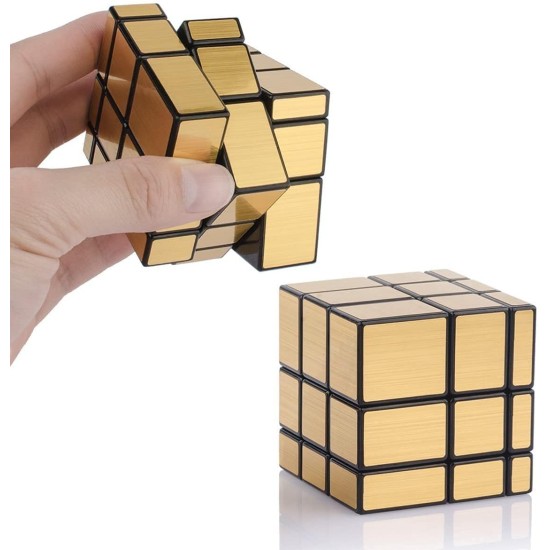 Mumoo Bear Qiyi Mirror Cube 3X3 Speed Cube Gold Mirror Blocks Cube 3X3X3 Different Shapes Puzzle Cube Toys For Kids Adult