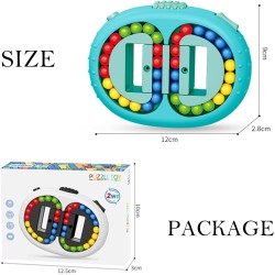 jiuhao Magic Bean Rotating Cube Toy for Kids Spinning Magic Beans Finger Puzzle Educational Toys Games Stress Relief IQ Puzzle for Teen Adult -Ball Creative Excellent Toys Gifts(Blue)