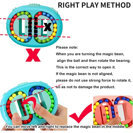 jiuhao Magic Bean Rotating Cube Toy for Kids Spinning Magic Beans Finger Puzzle Educational Toys Games Stress Relief IQ Puzzle for Teen Adult -Ball Creative Excellent Toys Gifts(Blue) jiuhao Magic Bean Rotating Cube Toy for Kids Spinning Magic Beans Finger Puzzle Educational Toys Games Stress Relief IQ Puzzle for Teen Adult -Ball Creative Excellent Toys Gifts(Blue)