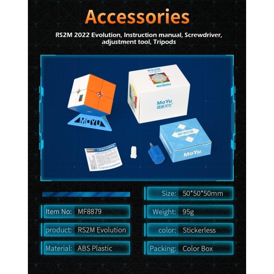 CuberShop Moyu RS2M 2022 Evolution 2x2 Magnetic Speed Cube, RS2M Evolution Professional Upgraded Version of Moyu RS2M 2020, Moyu RS2M Evo 2022 Upgraded RS2M Pro Version CuberShop Moyu RS2M 2022 Evolution 2x2 Magnetic Speed Cube, RS2M Evolution Professional Upgraded Version of Moyu RS2M 2020, Moyu RS2M Evo 2022 Upgraded RS2M Pro Version
