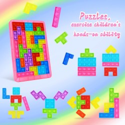 Girls Gifts for 5 6 Year Old Kids, Toys for 3+ 4+ 5+ Year Old Girls Toys Age 3-4-5-6-7-8 IQ Games Pop Push It Fidget Toys for Autism Adult Toddlers Puzzles Game Sensory Toys Rainbow STEM Birthday Gift