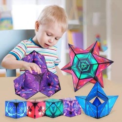 Shape Shifting Box - Award-Winning, Patented Fidget Cube w/ 36 Rare Earth Magnets - Extraordinary 3D Magic Cube – Cube Magnet Fidget Toy Transforms Into Over 70 Shapes (Purple)