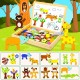 COOLJOY 100+ Pieces Magnetic Wooden Jigsaw Animal Jigsaw with Chalkboard Easel Double-Sided Educational Toys for Toddler Children Girl 3+ Years Old COOLJOY 100+ Pieces Magnetic Wooden Jigsaw Animal Jigsaw with Chalkboard Easel Double-Sided Educational Toys for Toddler Children Girl 3+ Years Old