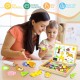 COOLJOY 100+ Pieces Magnetic Wooden Jigsaw Animal Jigsaw with Chalkboard Easel Double-Sided Educational Toys for Toddler Children Girl 3+ Years Old COOLJOY 100+ Pieces Magnetic Wooden Jigsaw Animal Jigsaw with Chalkboard Easel Double-Sided Educational Toys for Toddler Children Girl 3+ Years Old