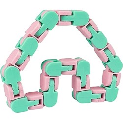 Wacky Tracks Snap And Click Fidget Finger Sensory Toys, Snake Puzzles For Stress Relief - 24 Links