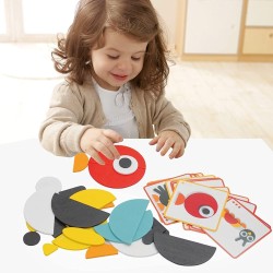 Baybee Wooden Geoanimo Creative Animal Block Puzzle Toy for Kids, Wooden Jigsaw Puzzle with Color & Shape Pattern Matching Game, Learning Educational Baby Toy Puzzle for Kids Children 3+Years Boy Girl