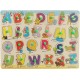 English Letters Wooden Animal Puzzle Board With Handles For Unisex, Multi Color English Letters Wooden Animal Puzzle Board With Handles For Unisex, Multi Color