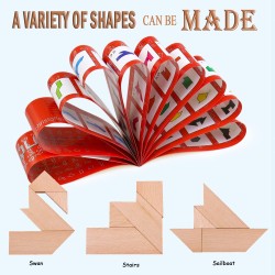 KINGOU T Puzzles Tangram Puzzle Wooden Brain Puzzles for Kids & Adult Challenge Wooden Brain Teasers Puzzle Games for Family Party Favor - Brain Games for Kids