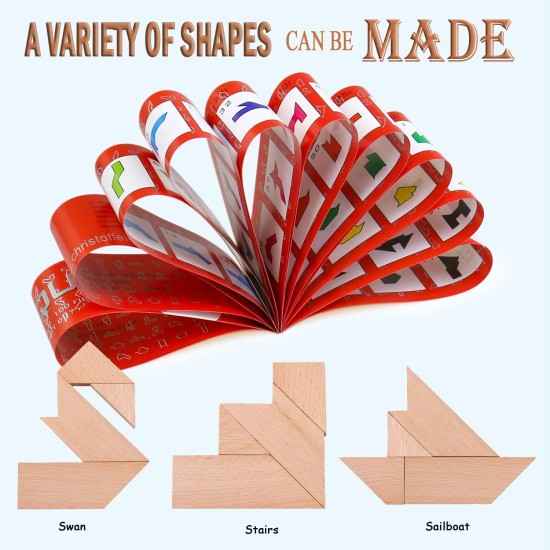KINGOU T Puzzles Tangram Puzzle Wooden Brain Puzzles for Kids & Adult Challenge Wooden Brain Teasers Puzzle Games for Family Party Favor - Brain Games for Kids KINGOU T Puzzles Tangram Puzzle Wooden Brain Puzzles for Kids & Adult Challenge Wooden Brain Teasers Puzzle Games for Family Party Favor - Brain Games for Kids