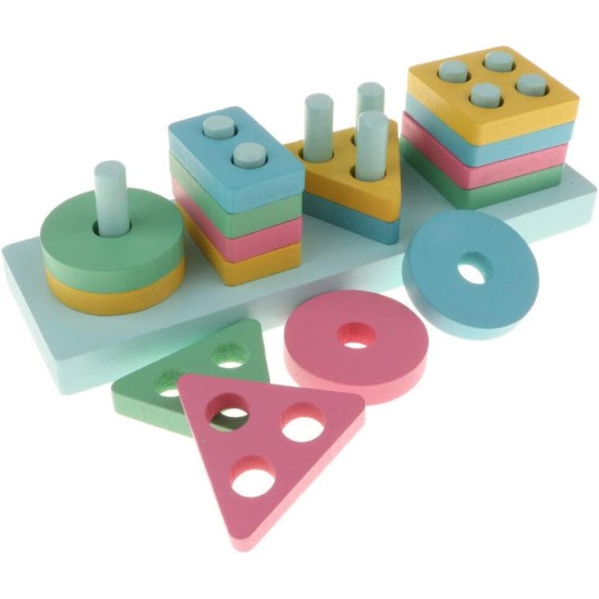 Lalia Wooden plug-in game with plug-in blocks, colourful pink wooden toy, plug-in puzzle, motor skills cube, gift for toddlers, children from 3 years, toy wooden puzzle Lalia Wooden plug-in game with plug-in blocks, colourful pink wooden toy, plug-in puzzle, motor skills cube, gift for toddlers, children from 3 years, toy wooden puzzle