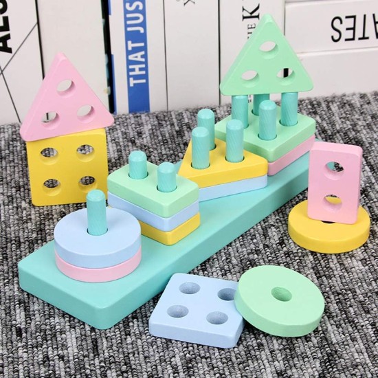 Lalia Wooden plug-in game with plug-in blocks, colourful pink wooden toy, plug-in puzzle, motor skills cube, gift for toddlers, children from 3 years, toy wooden puzzle Lalia Wooden plug-in game with plug-in blocks, colourful pink wooden toy, plug-in puzzle, motor skills cube, gift for toddlers, children from 3 years, toy wooden puzzle