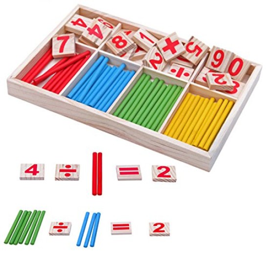 OFKPO Children's Wooden Maths Toy, Mathematics Numbers Training Game OFKPO Children's Wooden Maths Toy, Mathematics Numbers Training Game