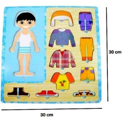 Qatalitic Wooden Dress Up Boy Puzzle Shape Board Game (1-5 Years)