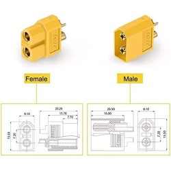 2 Pairs XT60 XT-60 Male Female XT60 Bullet Connectors Plugs T Plug For RC Lipo Battery Rc Drone Airplane Car Accessories