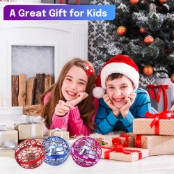 2024 Flying Orb Ball Toy: Boomerang Hover Ball Flying Toys, Magic RGB Lights Controller Mini Drone, Floating Ball Toy Fly Spinners Cool Stuff for Kids Adults Indoor Outdoor Birthday Gift (Pink)