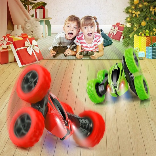 Arabest RC Cars Stunt Car Toy, 4WD 2.4Ghz Double Sided 360° Rotating RC Car with Headlights, Kids Toy Cars for Boys/Girls (Red) Arabest RC Cars Stunt Car Toy, 4WD 2.4Ghz Double Sided 360° Rotating RC Car with Headlights, Kids Toy Cars for Boys/Girls (Red)
