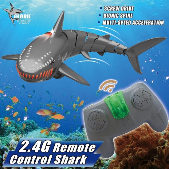 JACK SPRATT 2.4G 3Ch Remote Control Electronic Shark With Charger+Usb LED Light Simulation Animal Fish Baby Kids Water Model Toys JACK SPRATT 2.4G 3Ch Remote Control Electronic Shark With Charger+Usb LED Light Simulation Animal Fish Baby Kids Water Model Toys
