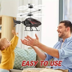 QUEENZOMY Gravity Sensor RC Helicopter for Boys Age 4+ Years I Light Weight Indoor and Outdoor Helicopter I Pack of 1 I White Colour (Black)