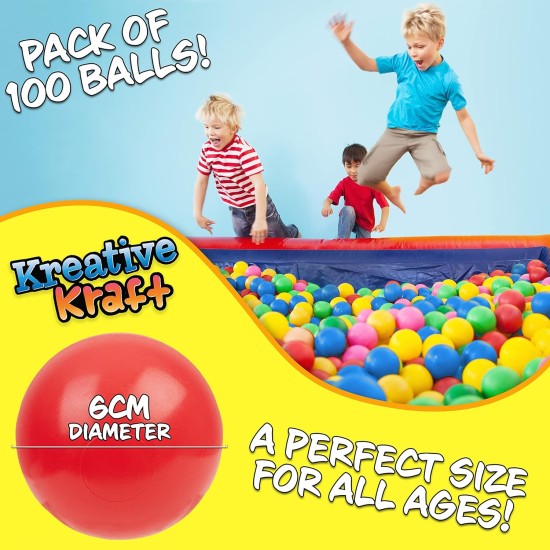 KreativeKraft Colourful Balls for Children 6 cm Balls for Swimming Pools Children Soft Sensory Balls Newborn Plastic Balls Box Basket Tent KreativeKraft Colourful Balls for Children 6 cm Balls for Swimming Pools Children Soft Sensory Balls Newborn Plastic Balls Box Basket Tent