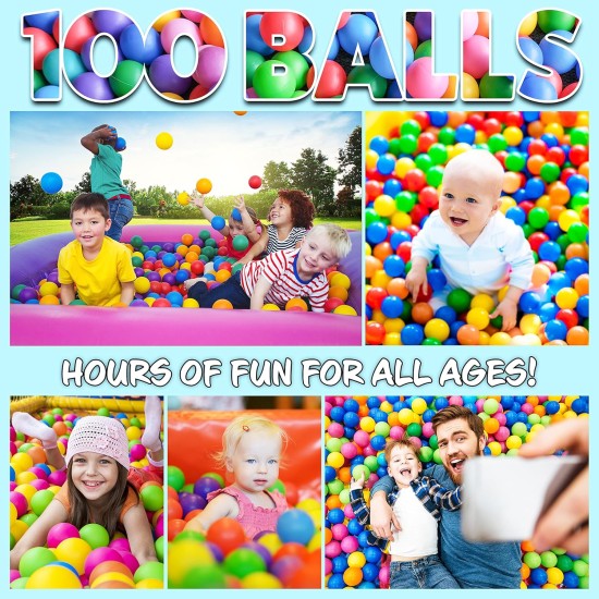 KreativeKraft Colourful Balls for Children 6 cm Balls for Swimming Pools Children Soft Sensory Balls Newborn Plastic Balls Box Basket Tent KreativeKraft Colourful Balls for Children 6 cm Balls for Swimming Pools Children Soft Sensory Balls Newborn Plastic Balls Box Basket Tent