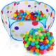 Jexine 200 Ball Kids Large Pit 39.4 Inch Ball Big Baby Pit Tent with Ball Plastic Pit Colorful Small Balls Toddler Playhouse Playpen for Boy Girl Crawl Play Indoor Outdoor