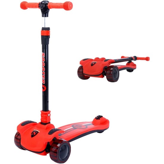 COOLBABY Kid's Scooter 3 Wheels Big Pedal Foldable Kick Scooter with Music, Height Adjustable with LED Light Wheels COOLBABY Kid's Scooter 3 Wheels Big Pedal Foldable Kick Scooter with Music, Height Adjustable with LED Light Wheels