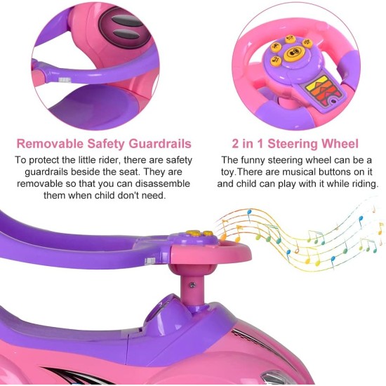 ChromeWheels 3 in 1 Ride on Toys Push Car with Guardrail, Mega Car for Toddlers, w/Handle, Horn, Music, Color Red ChromeWheels 3 in 1 Ride on Toys Push Car with Guardrail, Mega Car for Toddlers, w/Handle, Horn, Music, Color Red