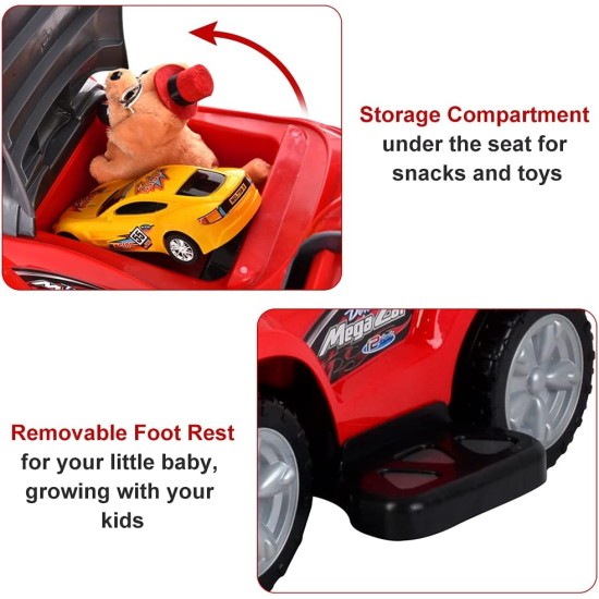 ChromeWheels 3 in 1 Ride on Toys Push Car with Guardrail, Mega Car for Toddlers, w/Handle, Horn, Music, Color Red ChromeWheels 3 in 1 Ride on Toys Push Car with Guardrail, Mega Car for Toddlers, w/Handle, Horn, Music, Color Red