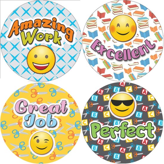 Creanoso Emoji Teacher Grading Stickers (10-Sheet) - Assorted Designs for Children - Classroom Reward Incentives for Students - Stocking Stuffers Party Favors & Giveaways Creanoso Emoji Teacher Grading Stickers (10-Sheet) - Assorted Designs for Children - Classroom Reward Incentives for Students - Stocking Stuffers Party Favors & Giveaways