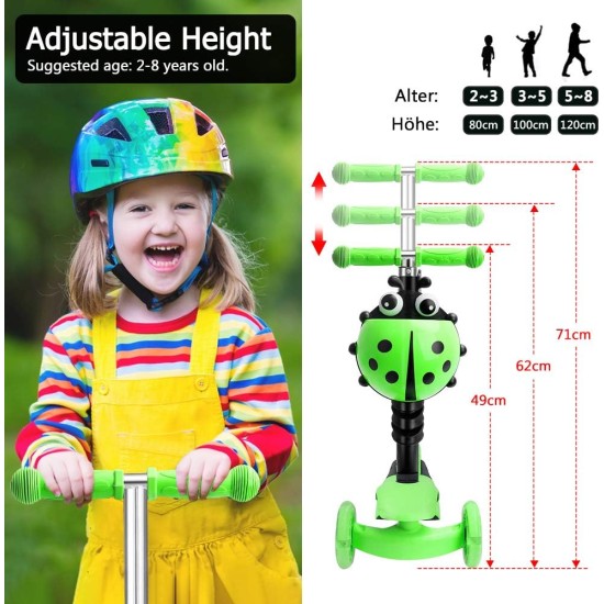 Dripex 5-in-1 Kids Scooter Toddler Scooter with Flashing Led Light Up Wheels 3 Wheels Kick Scooter with Adjustable Handlebar Removable Seat and Push Handle Dripex 5-in-1 Kids Scooter Toddler Scooter with Flashing Led Light Up Wheels 3 Wheels Kick Scooter with Adjustable Handlebar Removable Seat and Push Handle