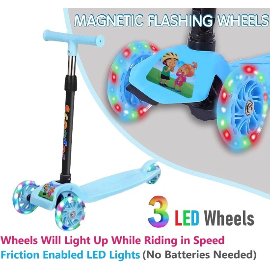 First play road master kids scooter with multicolor flashing led wheels i foldable & 5 height adjustable handle i skating scooter for kids above 2 years i scooter for kids i skating scooter (blue) First play road master kids scooter with multicolor flashing led wheels i foldable & 5 height adjustable handle i skating scooter for kids above 2 years i scooter for kids i skating scooter (blue)