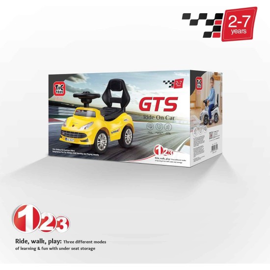 Generic Tic Toys - Kids Ride On Car - Arabic Kids (2-6 Years) - Yellow Generic Tic Toys - Kids Ride On Car - Arabic Kids (2-6 Years) - Yellow