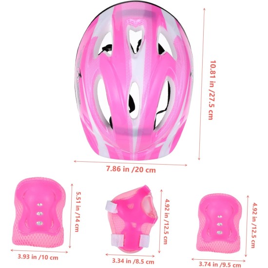 INOOMP 1 Set Adjustable Roller Bike with Helmets Scooter Knee Children Wrist Er Boys Gear For Blading Elbow Cycling Pads Safety Pads Rosy Skating INOOMP 1 Set Adjustable Roller Bike with Helmets Scooter Knee Children Wrist Er Boys Gear For Blading Elbow Cycling Pads Safety Pads Rosy Skating