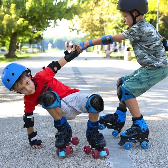 Kids Knee Pads Elbow Pads Wrist Guards for Toddler 3-8 Years 3 in 1 Protective Gear Sets for Bike Skateboard Rollerblading Cycling Scooter Skating(Blue) Kids Knee Pads Elbow Pads Wrist Guards for Toddler 3-8 Years 3 in 1 Protective Gear Sets for Bike Skateboard Rollerblading Cycling Scooter Skating(Blue)